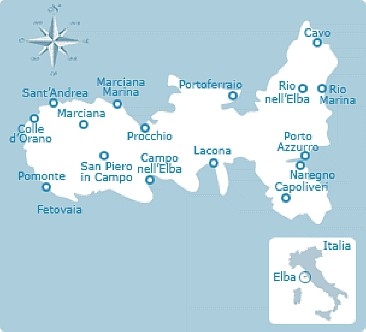 Insel Elba-Fähre-Anfahrtsskizze