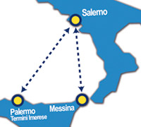 Caronte und touristische Route Karte